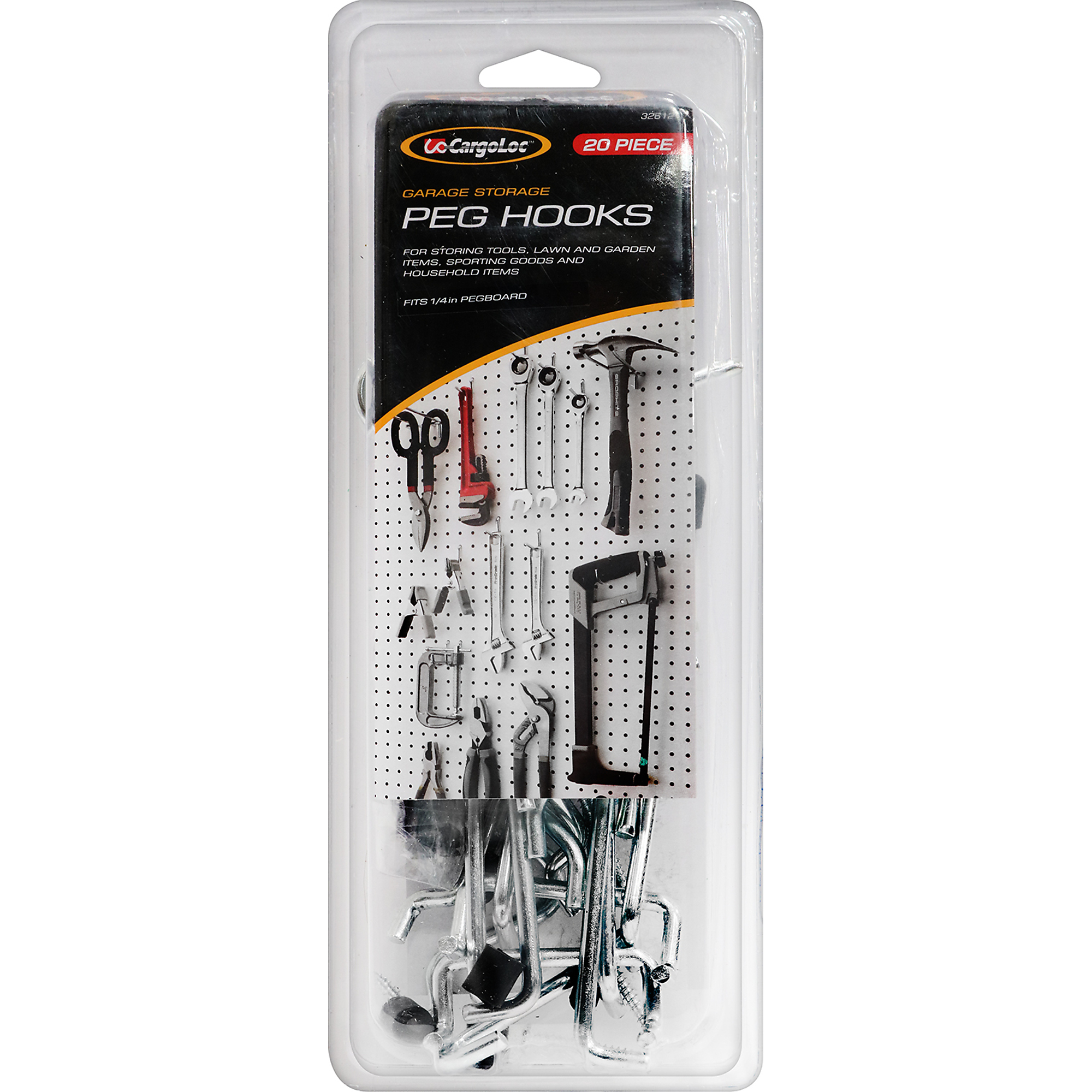 Cargoloc Peg Hook Assortment — 20 Pcs, Model# 32612